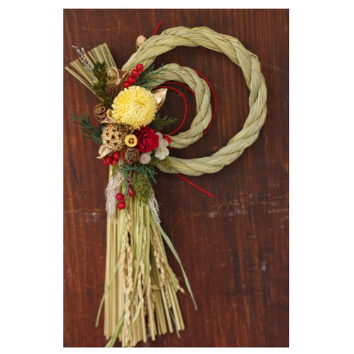 お正月飾り2024レッド しめ縄・しめ飾り nancys 通販 18508875｜Creema