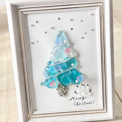 Creema限定クリスマス2024 シーグラスアート ネコちゃん達の