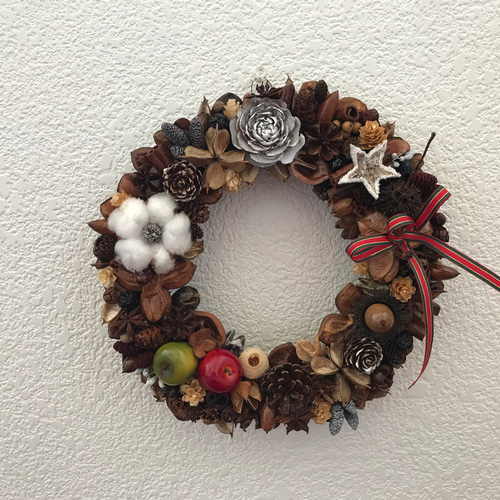 out Natural Xmas✩⡱木の実のクリスマスリース✩⡱ クリスマスリース