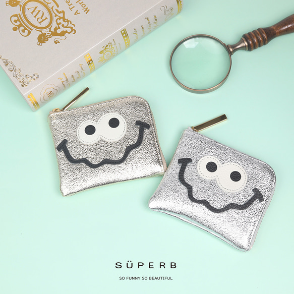 【メタリックホイルキョロメmini全3色】高級感のある薄くて軽い/思わず誰かに見せたくなるキョロメコンパクトミニL字財布 1枚目の画像