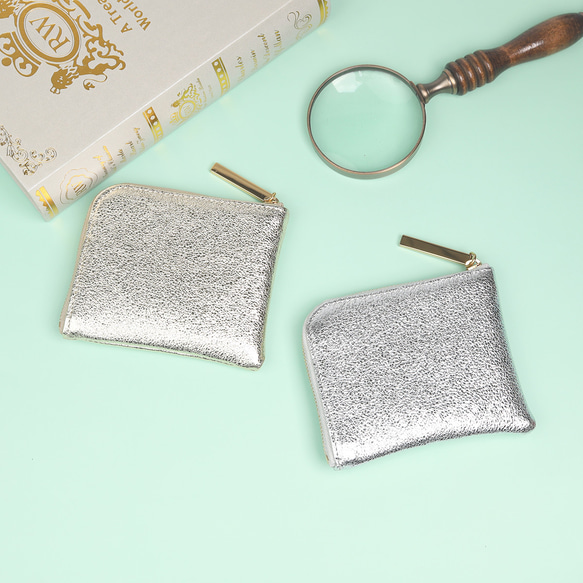 【メタリックホイルキョロメmini全3色】高級感のある薄くて軽い/思わず誰かに見せたくなるキョロメコンパクトミニL字財布 3枚目の画像