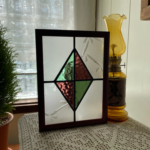 ステンドグラス パネル 大正ロマン 飾り小窓クラシカルダイヤ その他