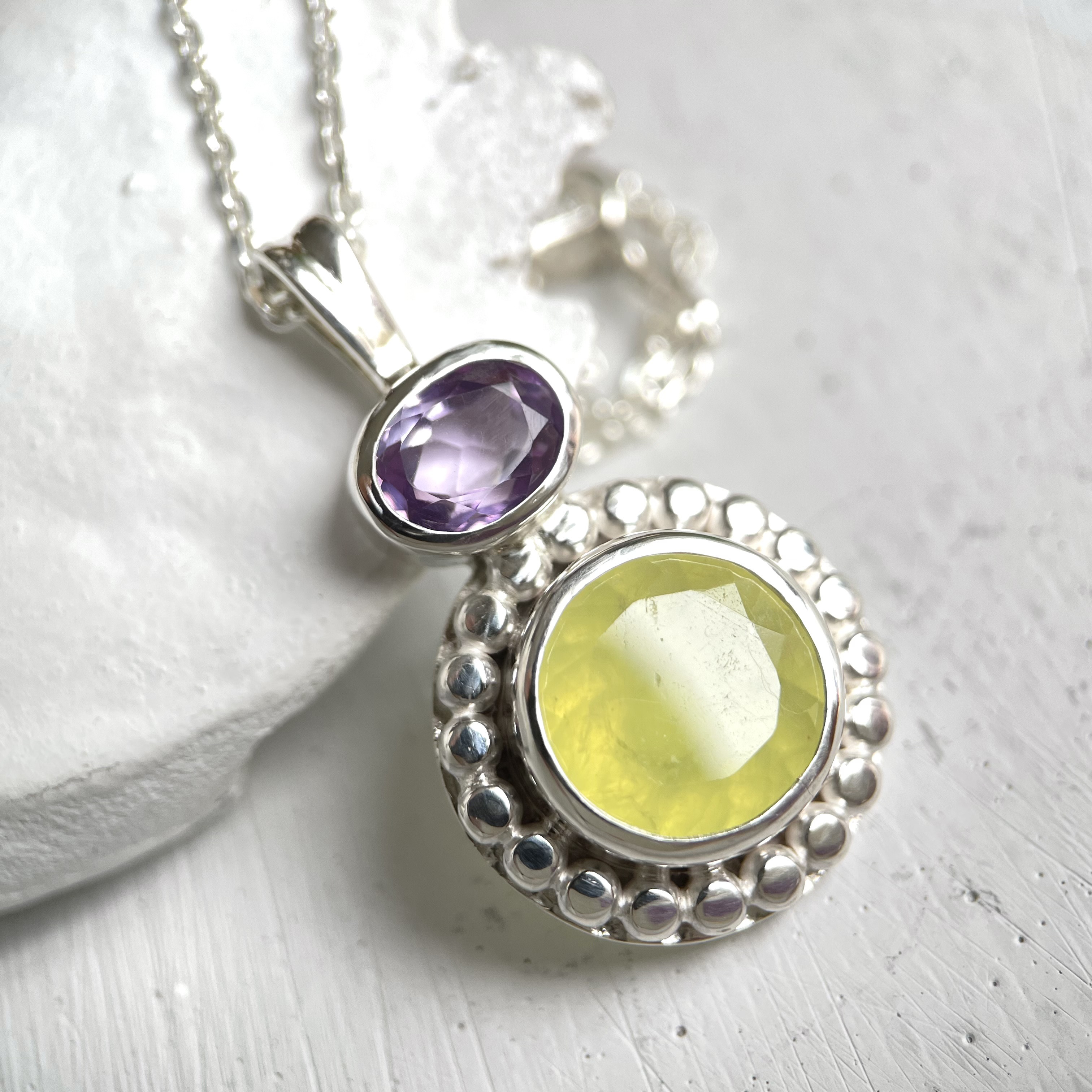 ☆可憐な美しさ☆プレーナイト&アメジストペンダント　silver925 〈送料無料〉SP-168