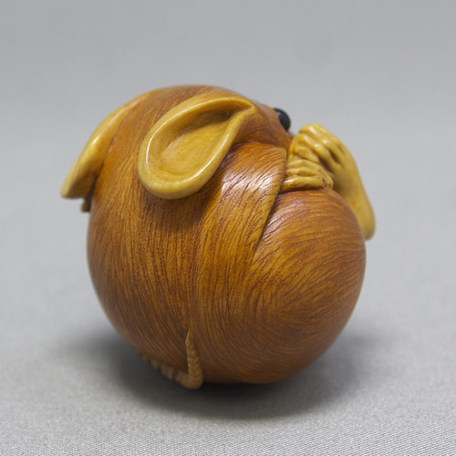 根付】丸鼠 / まるねずみ（御蔵島産 黄楊材 使用） 和装小物（帯・半襟