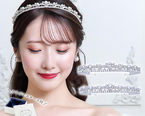ショートクラシックティアラ T-118|花嫁 結婚式 パール