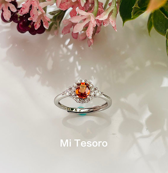 Mi Tesoro 調整可能-天然石リング-ゴージャスなデザイン-ファンタ 