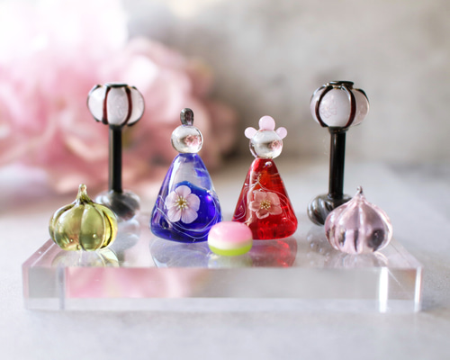 2026年とんぼ玉ひな人形 ガラスのミニチュア雛人形 ミニサイズ その他