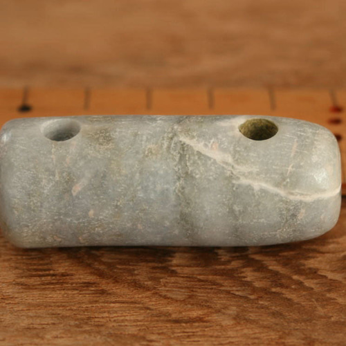 石笛　翡翠　２５０４１２－１ Exquisite Hetian Jade Hand-carved Playing the flute Phoenix