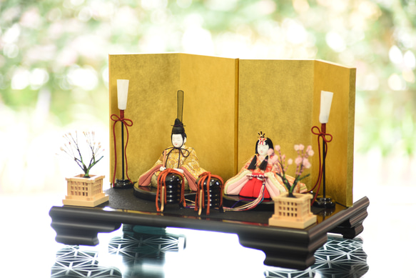 伝統的 雛人形 ハンドメイド　額入りフレーム付き 伝統的 雛人形 ハンドメイド 額入りフレーム付き ひな人形 40号七段 十五人