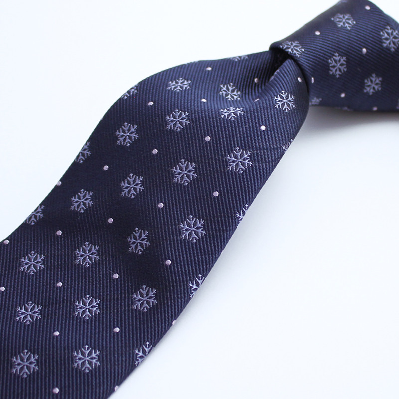 雪の結晶柄・チャコールグレー/オリジナルネクタイ