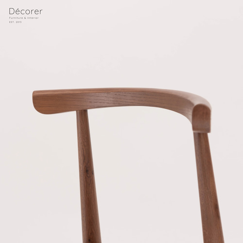 軽量設計】オーク材とファブリックのアームレスダイニングチェア 【1脚