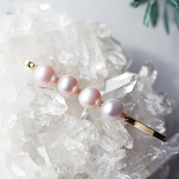 櫻花珍珠四件髮夾 ~快樂髮夾 第1張的照片