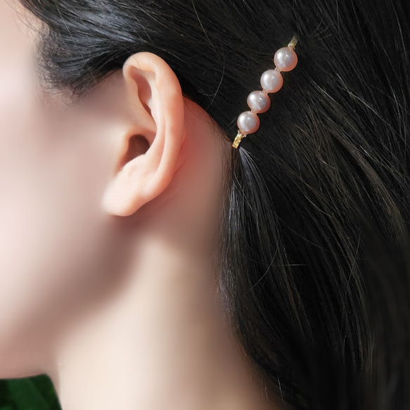 櫻花珍珠四件髮夾 ~快樂髮夾 第2張的照片