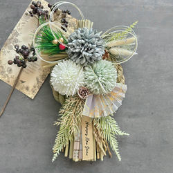 しめ縄リースNo.8 No.196 カラー八の字しめ縄リース2024 ハンドメイドお正月飾り 玄関