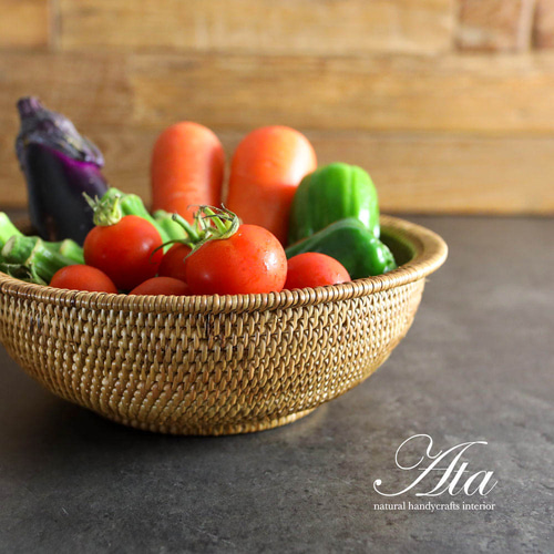 籐かご　小物入れ　トマト&ナスのセット 籐かご小物入れトマト&ナスのセット
