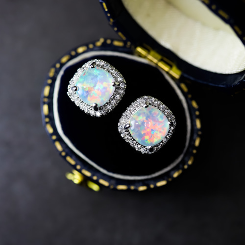 MSP155】極上 美しいオパール 取り巻きピアス／イヤリング変更 ノン