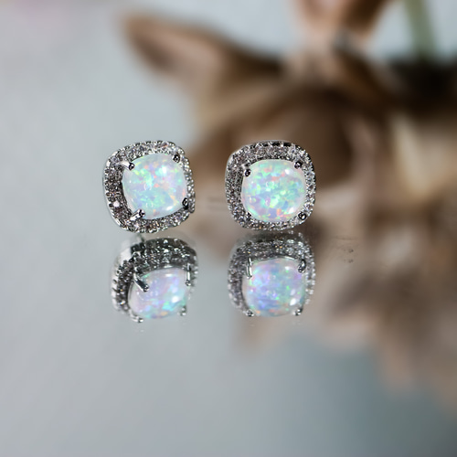 MSP155】極上 美しいオパール 取り巻きピアス／イヤリング変更 ノン