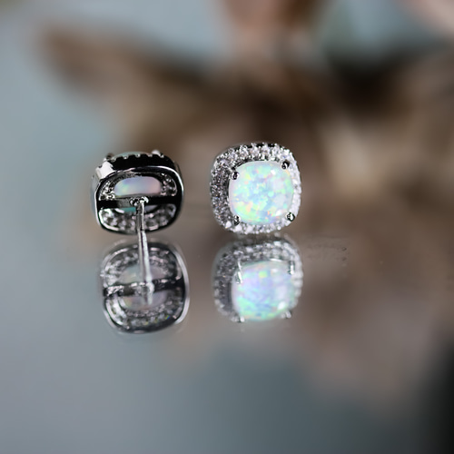 MSP155】極上 美しいオパール 取り巻きピアス／イヤリング変更 ノン