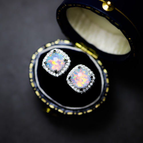 MSP155】極上 美しいオパール 取り巻きピアス／イヤリング変更 ノン