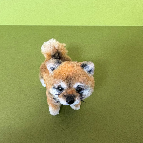 モールドール 赤柴犬 豆柴 柴犬 子犬 モールアート モール人形