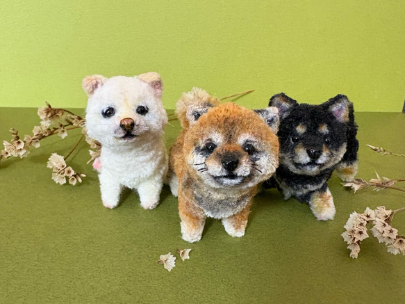 モールドール 赤柴犬 豆柴 柴犬 子犬 モールアート モール人形 リアル