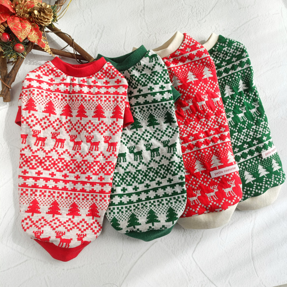 ノルディック柄 タンクトップ トレーナー クリスマス 犬服 ペット服