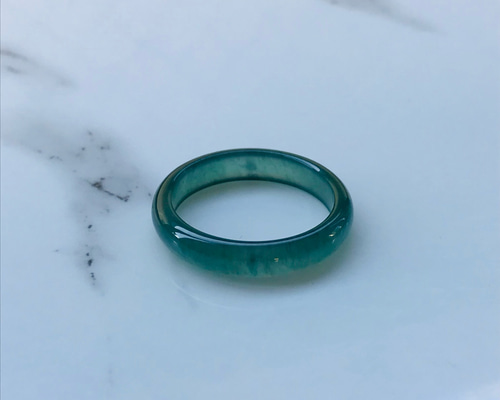 R300-0117］ ジェイド JADE ヒスイ 本翡翠 くりぬき リング 天然石
