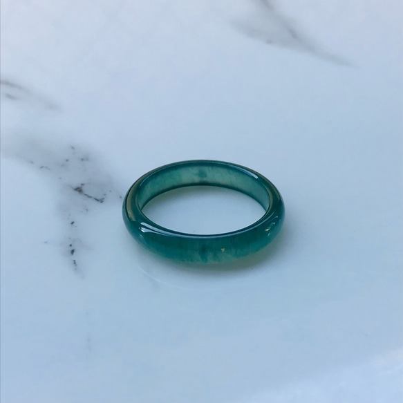 R300-0117］ ジェイド JADE ヒスイ 本翡翠 くりぬき リング 天然石