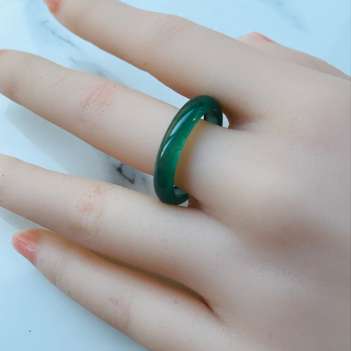 R300-0117］ ジェイド JADE ヒスイ 本翡翠 くりぬき リング 天然石