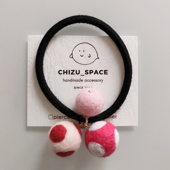 リリィ☘レジンヘアゴム.ブローチ☘ハンドメイド手描きNo.80