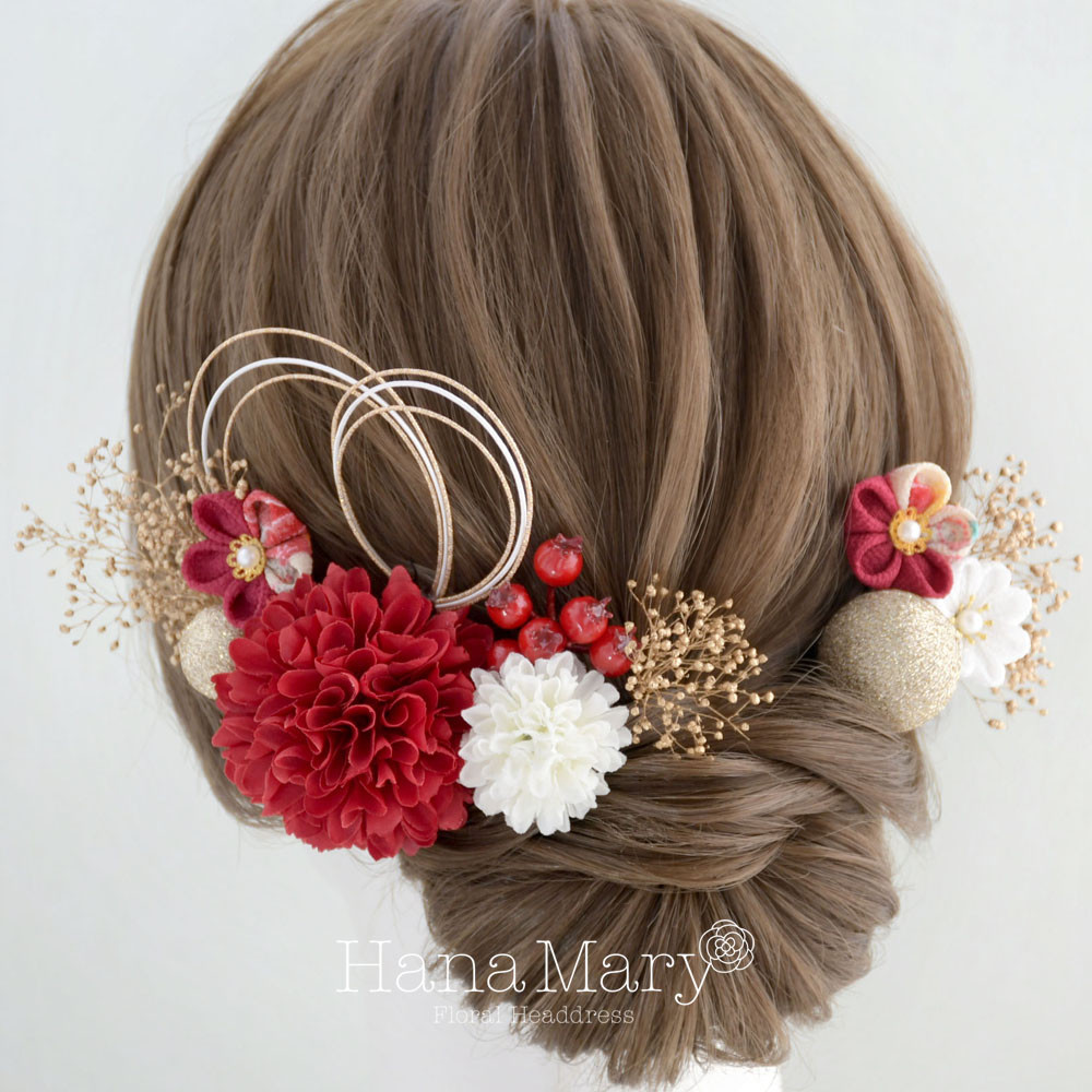 袴　卒業式髪飾り　つまみ細工　成人式 髪飾り 卒業式　ヘアアクセ　七五三　成人式用髪飾り　レトロ　モダン　ヘア飾り　着物