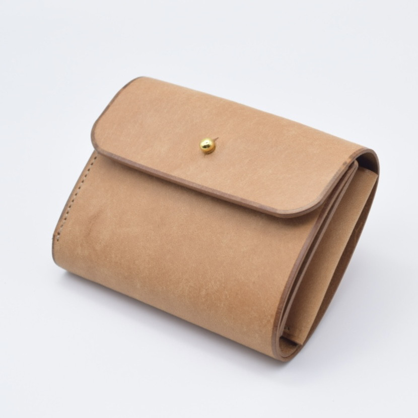 イタリアンレザーマヤ使用。ギボシ3つ折りミニウォレット【イタリアンレザー】【オールレザー】【3つ折り財布】