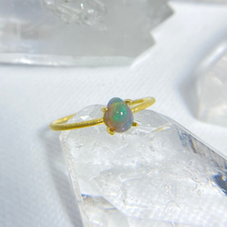 天然オパールリング （選べるサイズ）オーストラリア産原石から磨いた1