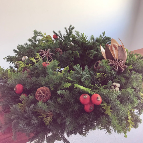 クリスマスリース(*^^*) フレッシュリース　木の実リース クリスマスリース(*^^*) フレッシュリース 木の実リース（森の