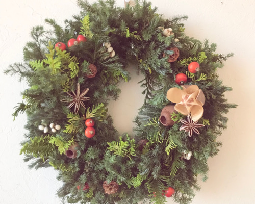 クリスマスリース(*^^*) フレッシュリース　木の実リース クリスマスリース(*^^*) フレッシュリース 木の実リース（森の