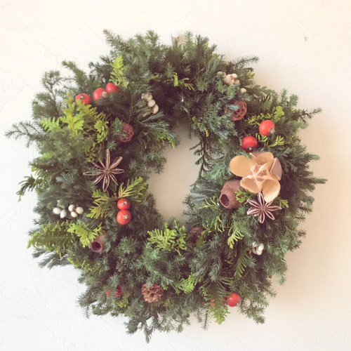 natural christmas wreath ドライフラワー 木の実 リース