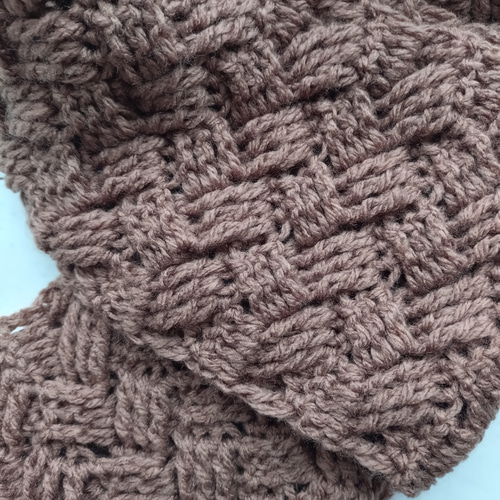 マフラー クロス ブロック チェック キャメル ブラウン 茶色 男女兼用