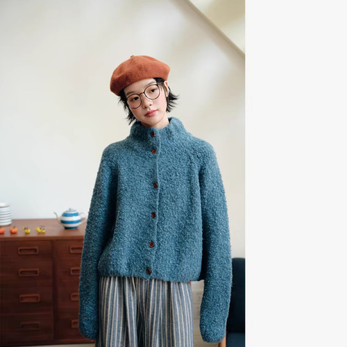 秋冬❤️ゆったりシンプルジャケット　お出かけ普段着に最適 楽天市場】中綿 取外しネック ブルゾン ジャケット アウター