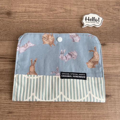 メゾピアノ 母子手帳 マルチケース ピンク うさぎ メゾピアノママ】ウサギアップリケ母子手帳マルチケース（母子手帳