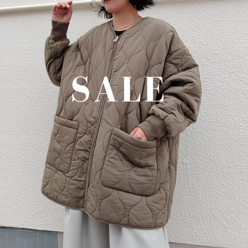 冬物最終セール】軽くて暖かい リバーシブル中綿キルティングコート