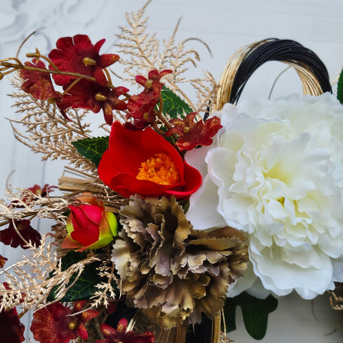 迎春アレンジメント 特大｜新春の華やぎを飾る和モダンフラワー｜正月