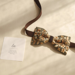 khaki 】タイベルト付蝶ネクタイ 結婚式 新郎 インド刺繍リボン その他