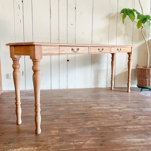 W2000ロングデスク ろくろ足 コンソールテーブル 美容室向け