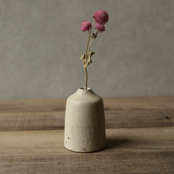 No4101 粉引二口花瓶 MARKUS japan印 木箱付 陶磁器 送料無料