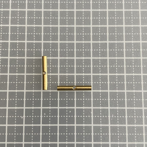 4pcs ] 真鍮 デザインパーツ 20mm シリンダー 穴あき 円柱