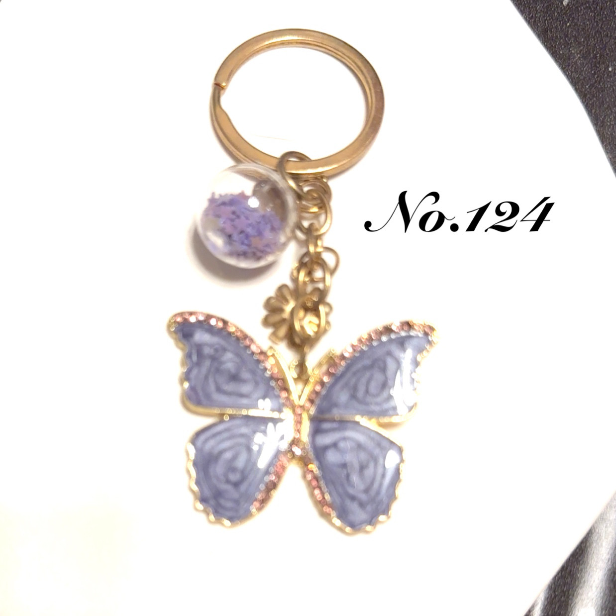 にゃー　ᗦ↞◃さま　希望キーホルダー ꫛꫀꪝ✧‧˚No.124蝶々キーホルダー その他アクセサリー OHI