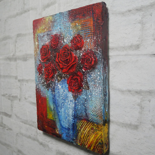 楽天市場】日野 皖 「 薔薇 」 油絵 ・ 油彩画 F4 ( 4号