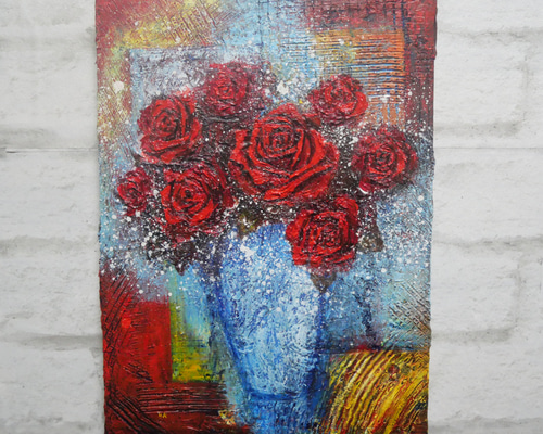 絵画 油絵 アート バラ ローズ