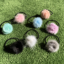 ぽんぽん ファー ヘアゴム 2個セット ヘアゴム スーパー☆マホミヤ
