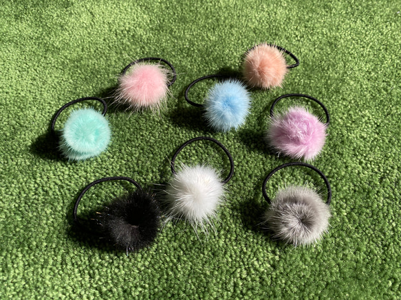 ぽんぽん ファー ヘアゴム 2個セット ヘアゴム スーパー☆マホミヤ